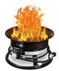Lit Propane Fire Pit Smokeless 58000 BTU 19 Inch Outdoor Portable Fire Table with flames, auto ignition, and hose