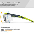 Jobsite Ready All Day Comfort Variomatic Safety Glasses With Photochromic Lenses That Transition In Under 10 Seconds, side view