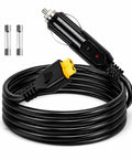 No Hassle Bulletproof XT60 To 12V 24V Car Charger Cable with fuses, 16AWG copper core, perfect for powering solar generators.
