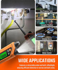 Top Notch Rechargeable Gas Leak Detector With 12 Inch Extendable Probe For Homes And RV Locks Out Natural Gas And Propane Leaks With Straight Fire Accuracy And Built In Flashlight For Worry Free Vibes, detecting gas near a kitchen stove.