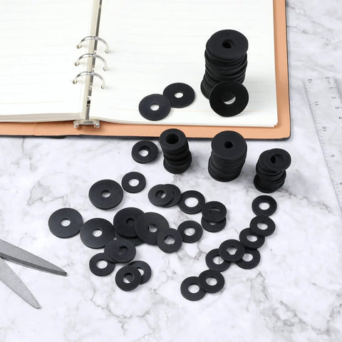 100 Piece Flat Rubber Washers Assortment Kit Heavy Duty Black Grommets Vibration Dampening Pads For Household Appliances Faucets Screws And Bolts Includes Four Sizes 18x8mm 20x10mm 25x7mm And 30x10mm 2mm Thick