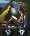 Rechargeable Clip On Mist Fan With Bright Led Light And Smooth Swivel For Golf Carts Strollers Rv Trips And Camping lights a tent.