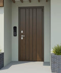 Built Tough Backplate Replacement For Leading Smart Doorbell Systems, wall-mounted Blink doorbell on exterior wall.