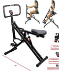 Power Rider Ab Core Squat Glute Workout Machine With Monitor Twelve Level Hydraulic Resistance For Full Body Cardio And Strength Training At Home Gym Today, showing full equipment and monitor