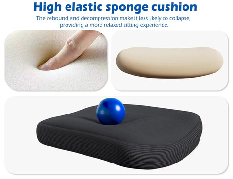 High elastic sponge cushion detail of Ergonomic Office Chair With Adjustable Headrest And Lumbar Support, Breathable Mesh Back