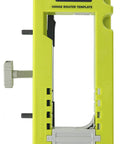 Door Hinge Template A99HT3 Jig For Precise Hinge Placement And Fast Door Install, Pro DIY Home Improvement Tool With Durable Aluminum Guide, Green Finish For Easy Alignment And Drill Guidance, vertical view.