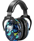 Kids Noise Canceling Ear Muffs For Autism Sensory Relief, ultra comfortable design, graffiti pattern for concerts and shows.