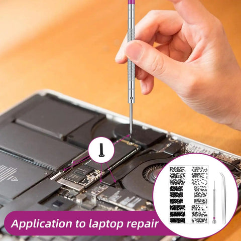 All-In-One 500-Piece Micro Screw Repair Kit With Tweezers For Glasses, Watches, Laptops And SSDs used for laptop repair