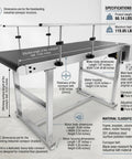 Industrial Stainless Steel Conveyor System With 59 Inch Motorized PVC Belt Adjustable Double Guardrails Dual Direction Operation