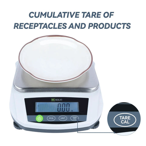 Digital Lab Scale 5000g x 0.01g Pro Grade Precision Analytical Balance With LCD Display featuring tare function