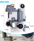 Premium Washer Drain Pump Assembly Plug And Play Replacement Motor Direct Bolt Install Guaranteed To Clear Standing Water Fast Smooth Operation side view with dimensions
