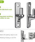 304 Stainless Steel Heavy Duty Gate Hinges 4 Pack, One-Piece Non-Welded Wall Mount With 5/8 Inch Pin, rust-resistant, shown in a comparative image.