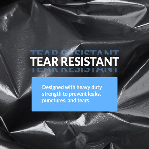 40 To 45 Gallon Heavy Duty Trash Bags 50 Pack Black Garbage Bags For Serious Cleanup With Super Sizeable Strength Leak Resistant