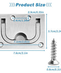 Two Pack 316 Stainless Steel Hatch Pull Flush Ring Handles With Mount Screws For Boat Decks And Home Furniture Recessed Pull Handles Durable Marine Grade Corrosion Resistant Easy Install, front view with dimensions and screw shown.