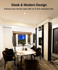 Modern dining room illuminated with New Construction 4 Inch Recessed Can Light Housing Kit, stylish and sleek design.