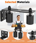 Heavy Duty Sliding Gate Guide Roller Hardware Kit with 3 Inch Black Nylon Wheels and Steel L Bracket, installed view