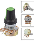 15mm Shaft 3 Pin 100 Ohm Potentiometer Variable Resistor Linear Potentiometer with AG2 Plum Knob and Aluminum Alloy Knobs