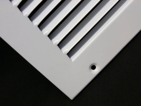 Flat Stamped Steel Return Air Grille For 16x30 Duct Opening, Sidewall Or Ceiling Mount, White Finish With 17.75x31.75 Outer Dimensions, Easy Fit Design For Residential HVAC Vents