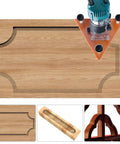Built Like A Tank Smooth Operator Router Base Plate Fits 65Mm Trimmers on wood for precise milling and chamfering projects.