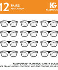 12 pairs of V30 Maverick Safety Glasses With Anti Fog Coating Clear Lenses Black Frame Unisex For Men And Women 12 Pack Polycarbonate Lenses