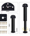 Level Out Your Living Room Like A Pro With Heavy Duty Adjustable L Shape Furniture Legs 4 Pack, matte black, adjustable height.