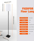 Dope Modern Floor Lamp With Linen Shade, Black Corner Standing Lamp For Living Room, Bedroom, Office Or Kids Room, Sturdy Safe Base, Energy-Saving LED Bulb Included, Effortless Assembly