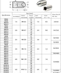 Technical diagram and specifications table for M6 By 12mm Stainless Steel Hex Socket Spring Ball Point Grub Screws Set Of 20 Pcs SUS304