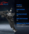 Ready Bolt Front Steering Knuckle Assembly For Ford Ranger 2001 2009 RWD Pickup Truck With Front Coil Springs Left Hand Driver Side Heavy Duty Steel angled view