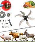 Six Blade Stainless Steel Grass Shredder Kit For Home Farm Use With 12 Mounting Holes, Four To Six Blade Configurations, Livestock Feed And Grass Chopper For Hay, Grass, Fruits, And Chopped Fodder stainless steel blades with mounting parts