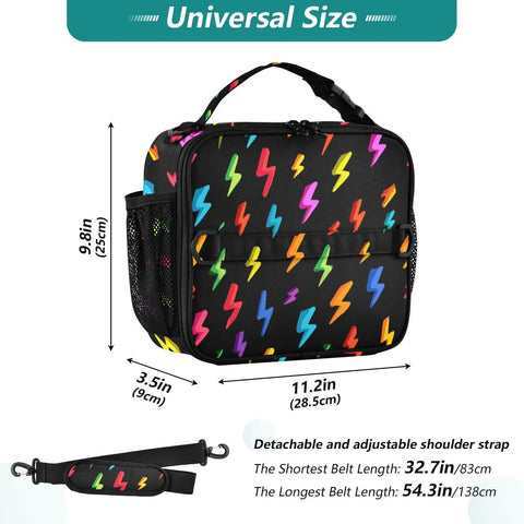 Unisex Insulated Lunch Bag With Shoulder Straps, Cool Portable Cooler Tote For Work, School, Travel And Kids, Keeps Meals Fresh With Premium Aluminum Lining, Ample Main Compartment And Side Pockets, 11.2in wide