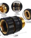 Three Quarter Inch Garden Hose Quick Connectors Kit, Aluminum Male And Female Quick Connect Fittings, detailed view