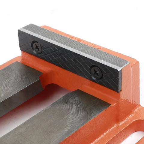Beefy 4 Inch Drill Press Vise For Home Shop And Pro Workshops, Heavy Duty Cast Iron Clamp With Dual Mount Slots, Easy Mount On Any Drill Press, Orange Powder Coat For Extra Durability And Precise Holding
