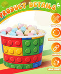 Snag This Bulk 60 Pack Disposable Paper Cups Building Block Ice Cream Bowls 16 Oz Capacity For Party Ready Vibes And Snack Time Ease No Hassle Grip Design Keeps Gatherings Chill And Super Clean with colorful marshmallows