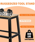 Heavy Duty Drill Press Stand Top Shelf Shop Rig With Smooth Rolling Casters And Hefty 700 Lbs Capacity Plus Generous Storage Shelf For Knocking Out Weekend Builds with stress-resistant wood desktop.