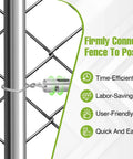 T Post Clips For Wire Fencing Kit With 500 Pcs Ez Twist Fence Ties And Free Drill Chuck Tool, installed on chain link post