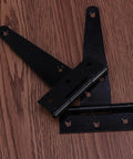 10 Pack Heavy Duty 4 Inch T Hinges For Doors And Gates Thickened Iron Gate Hinge Set Black Load Bearing on wood surface