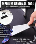 Medium removal tool from Pro Grade All In One Go To 3D Printer Scraper Kit with four blade types and ten spare blades for quick model removal