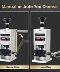 Adjustable Wire Stripper Machine For 0.06 To 1 Inch Wires Hand Crank Or Drill Powered tool showing manual and auto modes