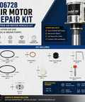 Go-To Air Motor Repair Kit For Graco Fireball 300 And Monark Pumps, Upper Air Motor Rebuild Kit contents displayed