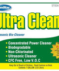 Ultra Clean Ultrasonic Bio-Cleaner label showing concentrated cleaner info for shop tools and parts, 1 gallon size.