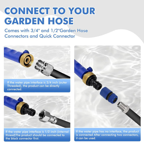 High Pressure Power Washer Kit With Extendable Spray Wand And Pressure Washer Gun For Cars, Windows, And Garden Hose End connectors