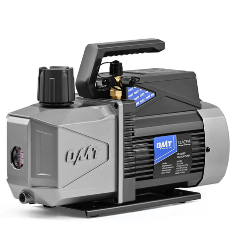 Two Stage HVAC Vacuum Pump For AC Service, 1.5 HP Rotary Vane Pro Grade Heavy Duty Pump Delivers 14 CFM And Deep 1.5 Micron Ultimate Vacuum For R134a R22 R410A Refrigerants