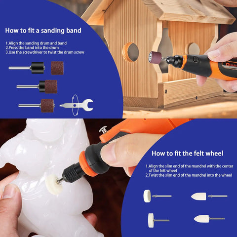 All In One Pro Grade 346 Piece Rotary Tool Accessories Kit DIY Ready With 1 8th Inch Shank Bits For Cutting Grinding Sanding Sharpening Carving And Polishing Universal Fit For Most Tool Types Includes Cutting Wheels Grinding Wheels Brushes Drills