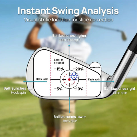 Close-up of club impact tape from 68 Pcs Golf Mat Tees Set with swing analysis for slice correction on the golf course