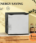 Compact Upright Freezer Silver 1.1 Cu Ft Countertop Mini Freezer Solid Pick For Dorms And Offices with energy-saving features.