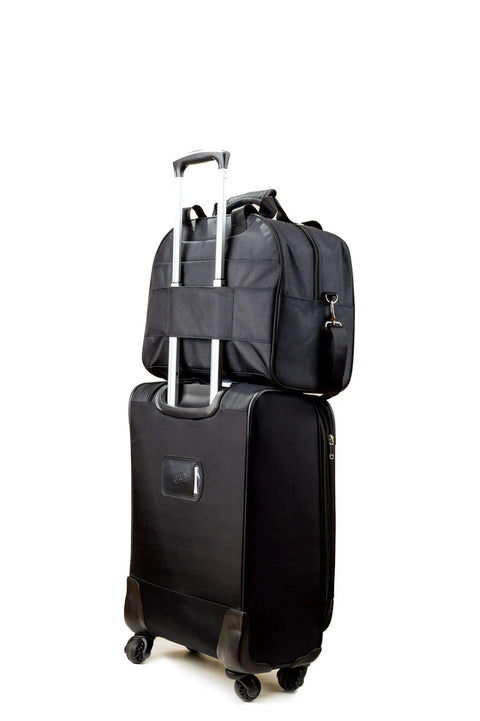 Underseat Personal Item Carry On Bag For Airlines Durable Nylon 1680 Denier Ballistic Duffel Bag on suitcase handle