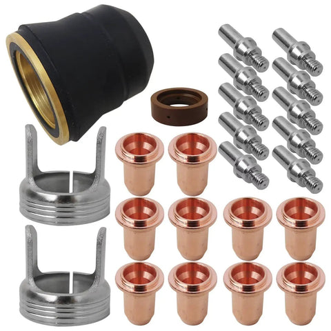 Pro Grade 24 Piece Plasma Torch Consumables Kit For PTM 60 IPT 60 IPTM 60 PT 40 IPT 40 Series Fits CUT 55DS Pro And CUT 65DS
