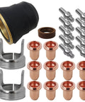 24 Piece Tip Electrode Kit For Cut 55DS Pro And 65DS Plasma Cutter with brass, zinc alloy, stainless steel nozzles, electrodes