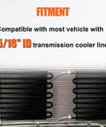 10 Pass Aluminum Transmission Oil Cooler Kit With 5 Sixteenth Inch Universal 10 Rows Tube And Fin Design Engine Mounting