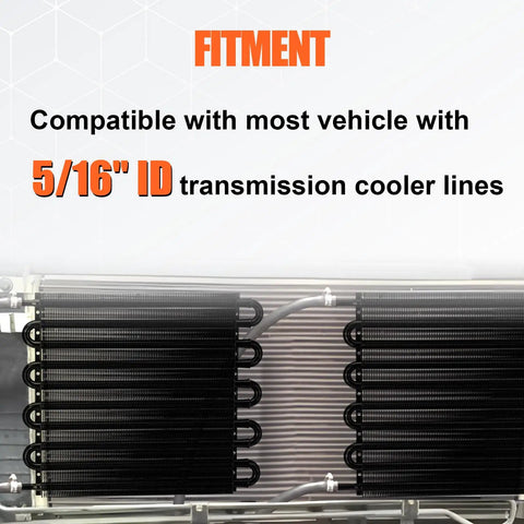 10 Pass Aluminum Transmission Oil Cooler Kit With 5 Sixteenth Inch Universal 10 Rows Tube And Fin Design Engine Mounting